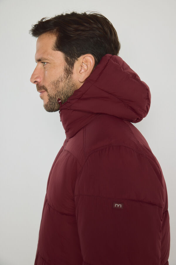 Milano Casaco acolchoado com capuz Bordeaux