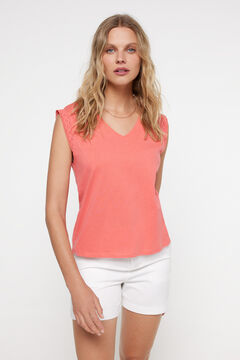 Fifty Outlet Camiseta Rayas Rojo/Coral