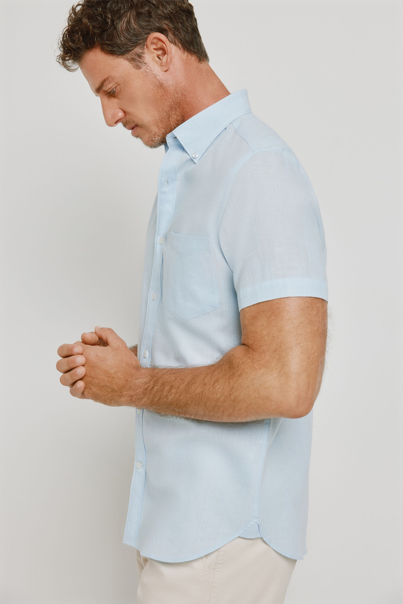 Pedro del Hierro Camisa lisa de manga curta