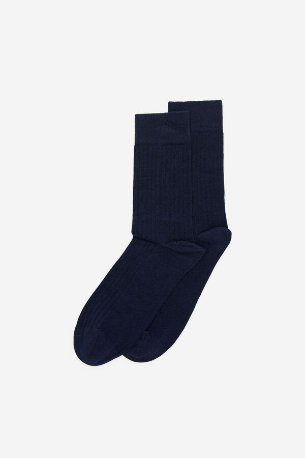 Milano Meias caneladas Marinho