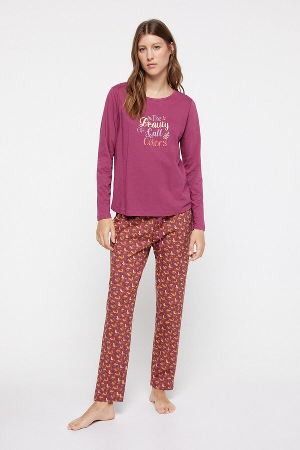 Fifty Outlet Pijama largo ardillas lilac