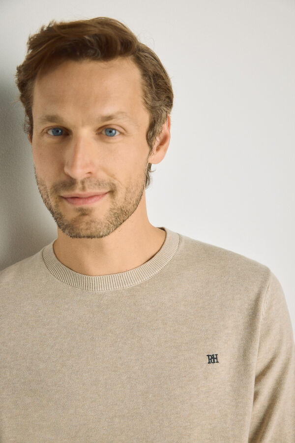 Pedro del Hierro Camisola gola caixa Camel