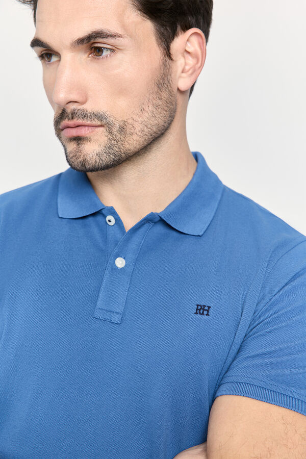 Pedro del Hierro Polo b&aacute;sico manga curta Azul