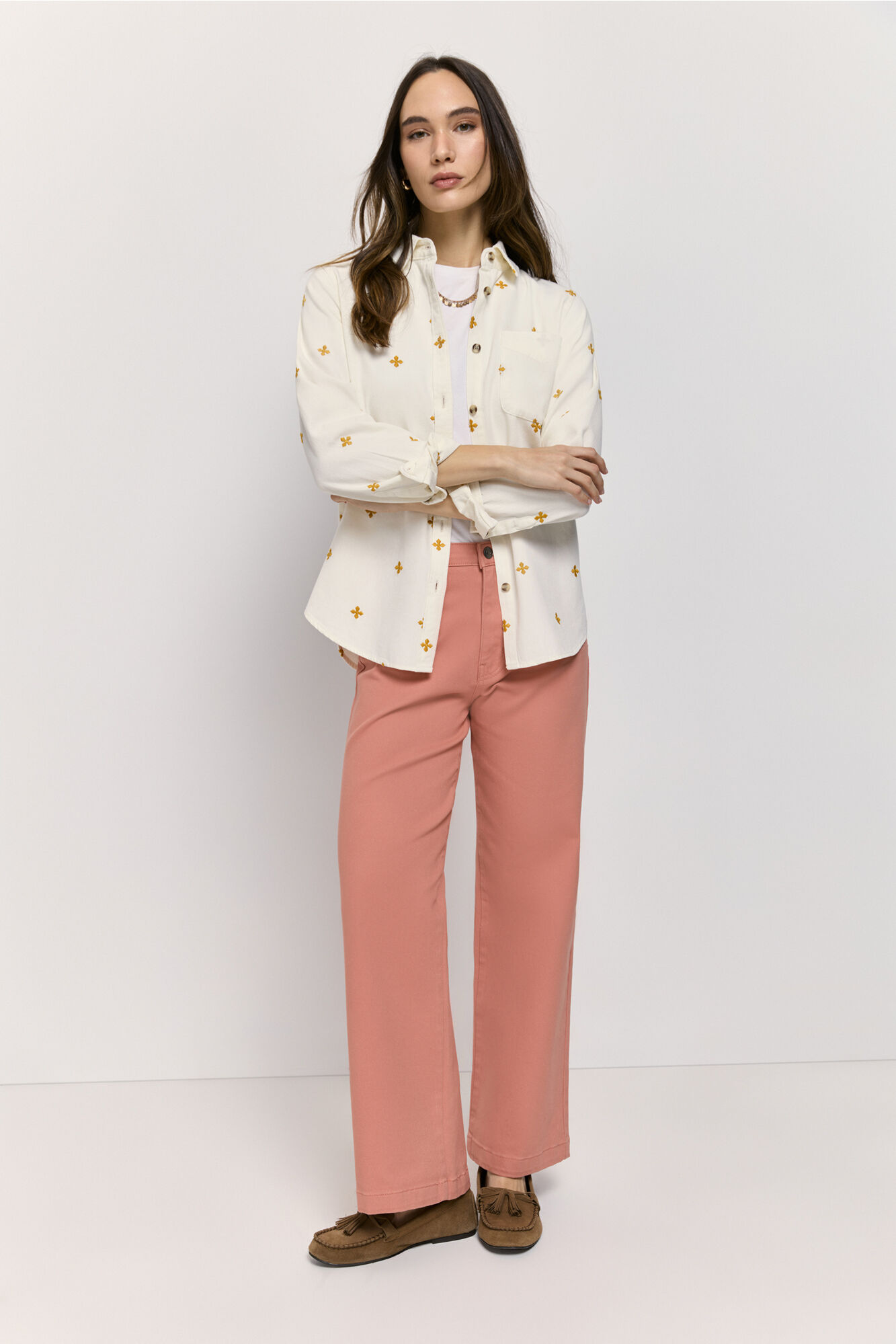 Milano Camisa denim con bordado