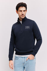 Pedro del Hierro Sudadera cuello semicisne con cremallera Navy