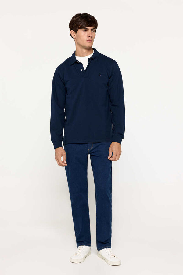 Milano Polo manga comprida Marinho