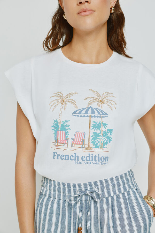 Milano T-shirt estampada de manga curta Branco