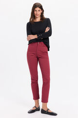 Milano Pantalón slim color Granate