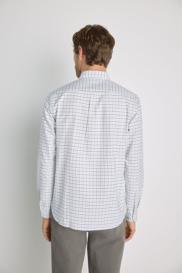 Pedro del Hierro Camisa cuadros manga larga Azul Claro