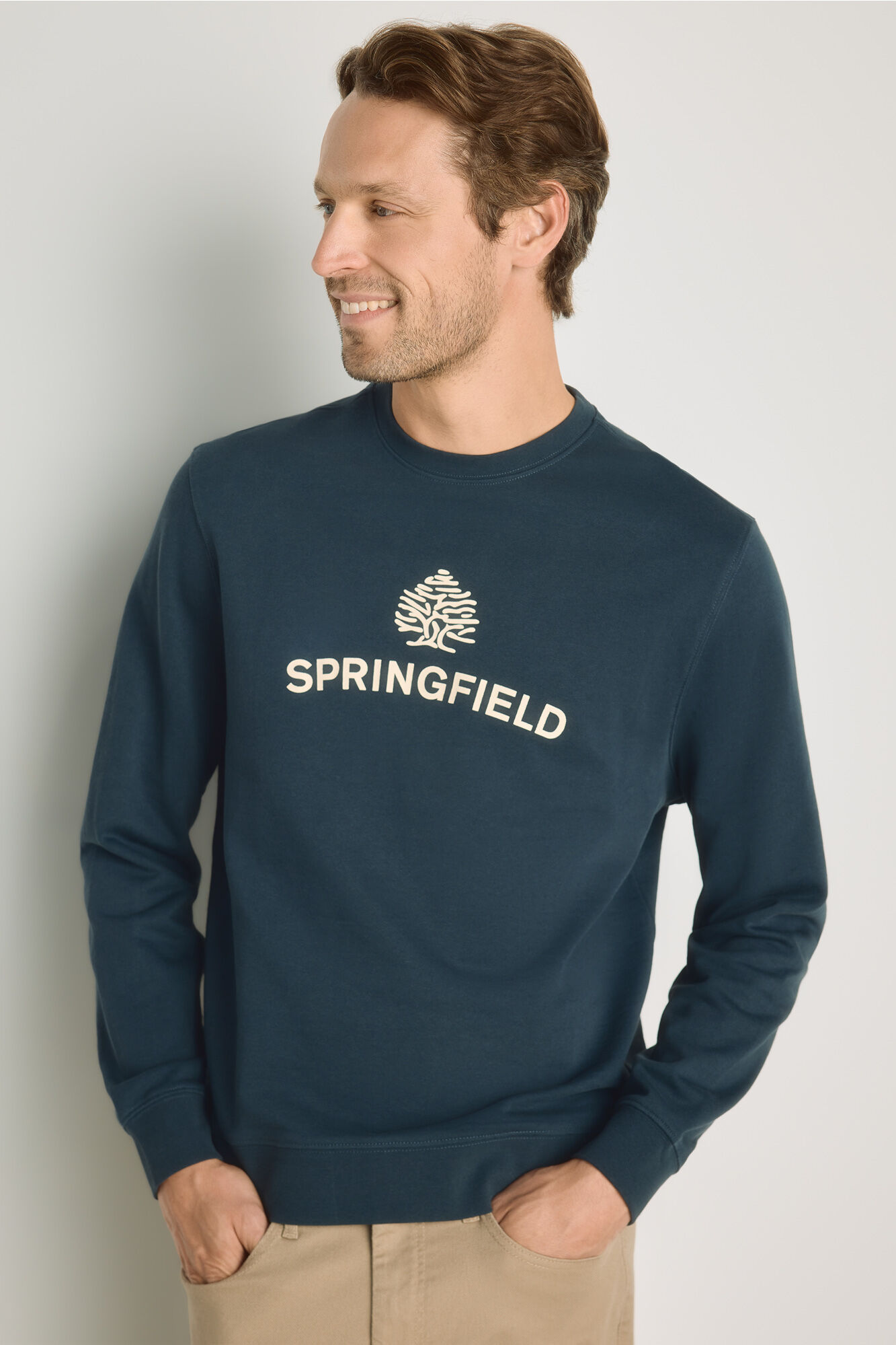Springfield Sweatshirt gola redonda com logo