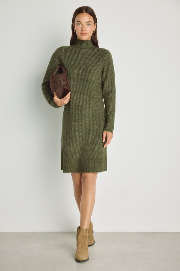 Milano Vestido gola alta Verde