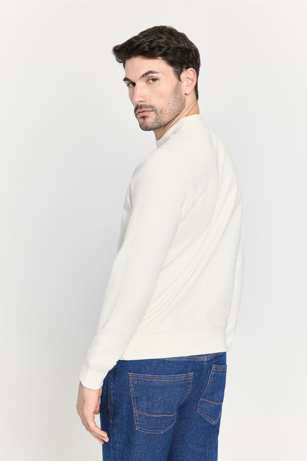 Pedro del Hierro Sudadera cuello redondo con logo Beige