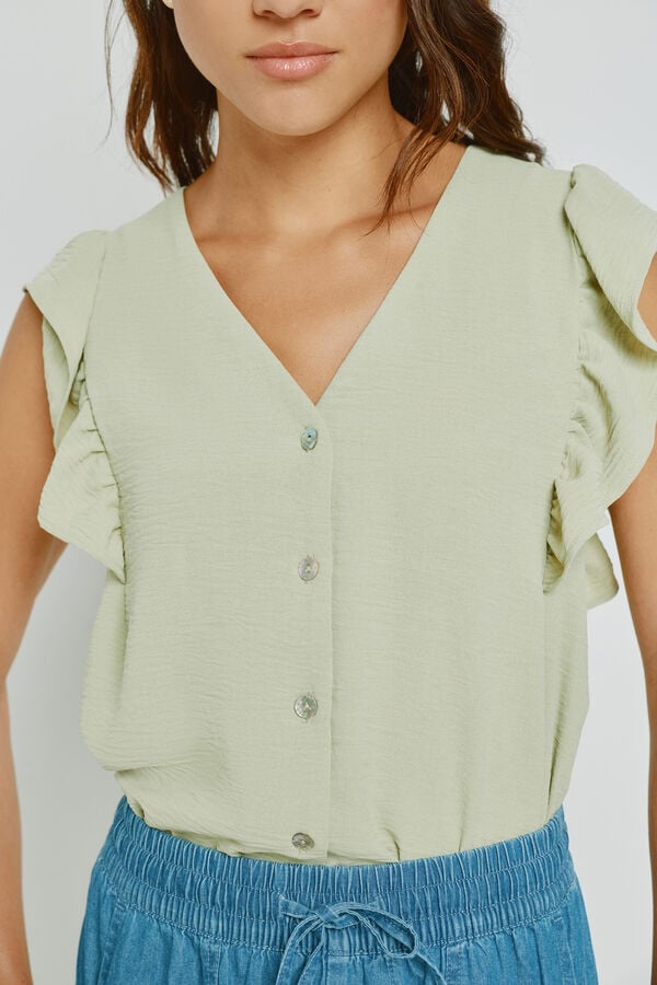 Milano Blusa com folhos Verde