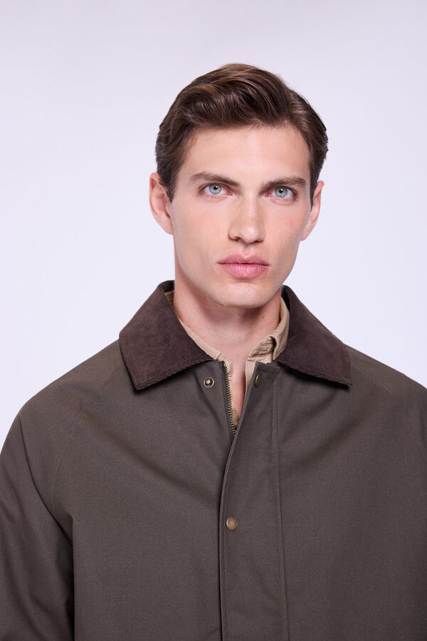 Milano Chaqueta Barbour Bolsillos Kaki Oscuro