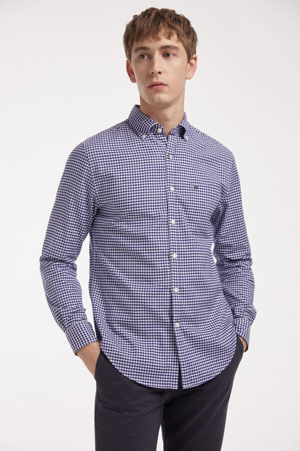 Fifty Outlet Camisa Twill Vichy Marinho