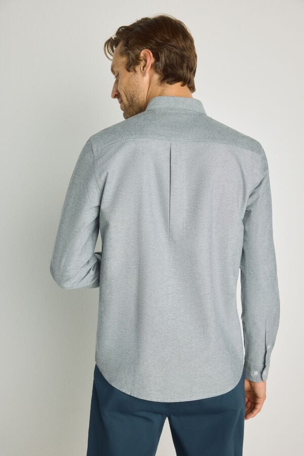 Springfield Camisa lisa manga larga Navy