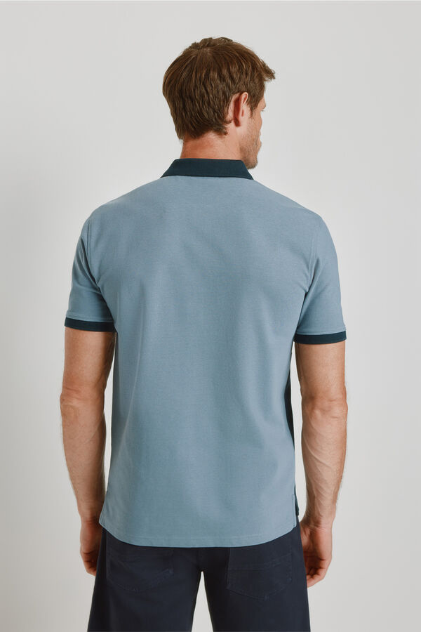 Springfield Polo de riscas de manga curta Azul