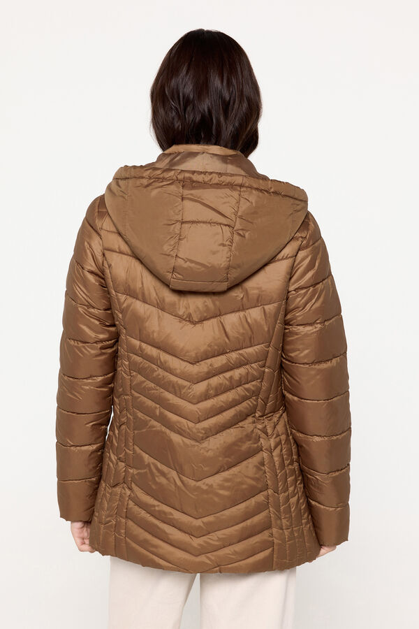Milano Abrigo acolchado con capucha Tostado