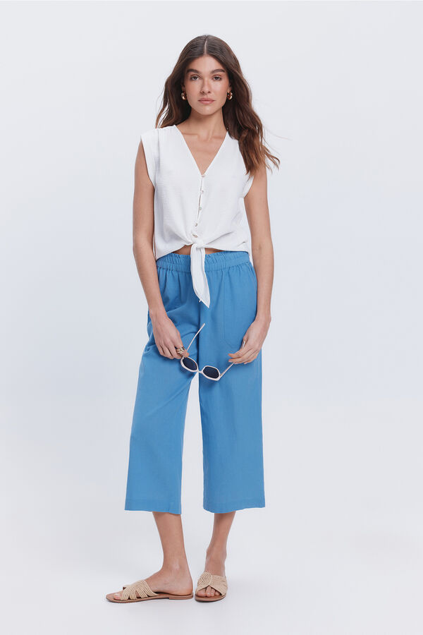 Milano Blusa fluida com n&oacute; Marfim