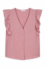 Milano Blusa com folhos Rosa