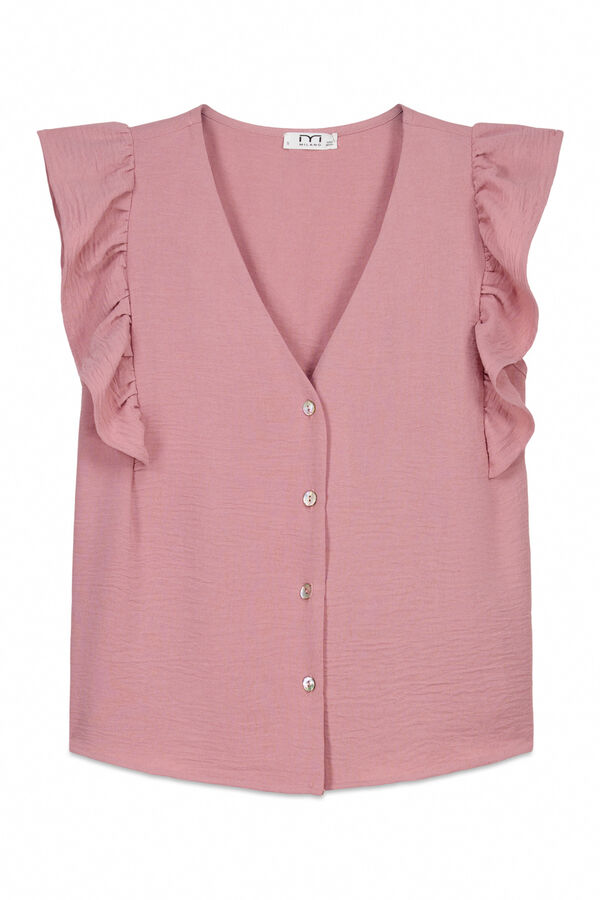 Milano Blusa com folhos Rosa