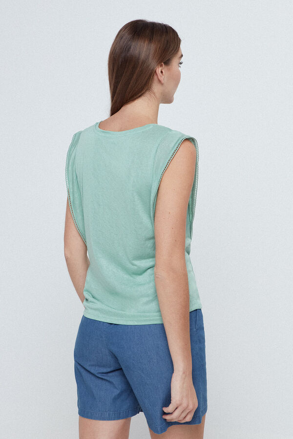 Fifty Outlet Camisola folho ombro Verde