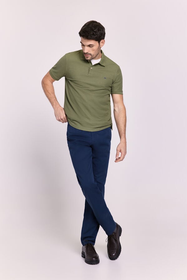 Milano Polo básico manga curta Cáqui escuro