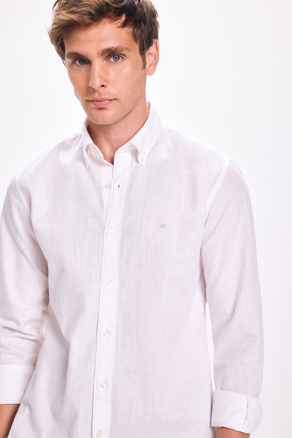 Pedro del Hierro Camisa Lino Pedro Del Hierro Blanco