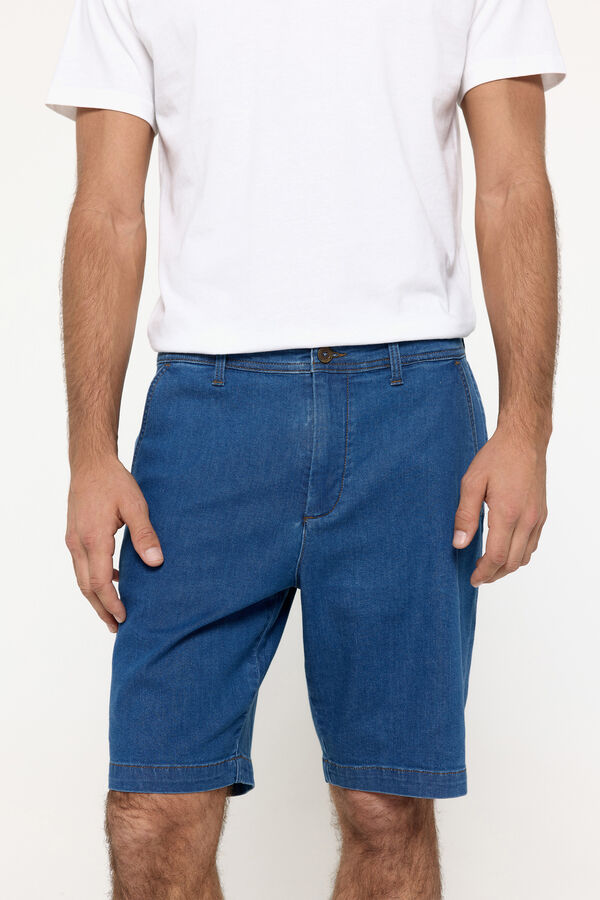 Milano Bermuda denim de algod&atilde;o Azul