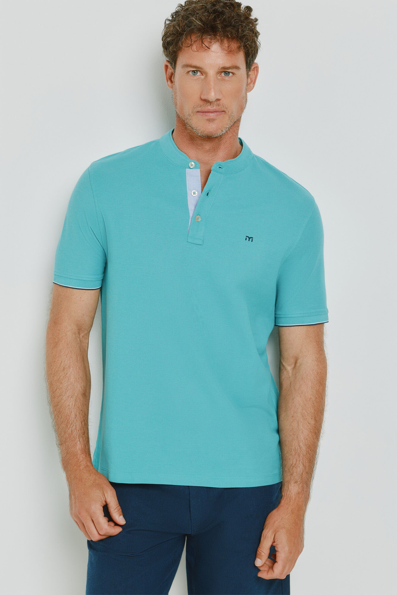 Milano Polo manga corta cuello mao