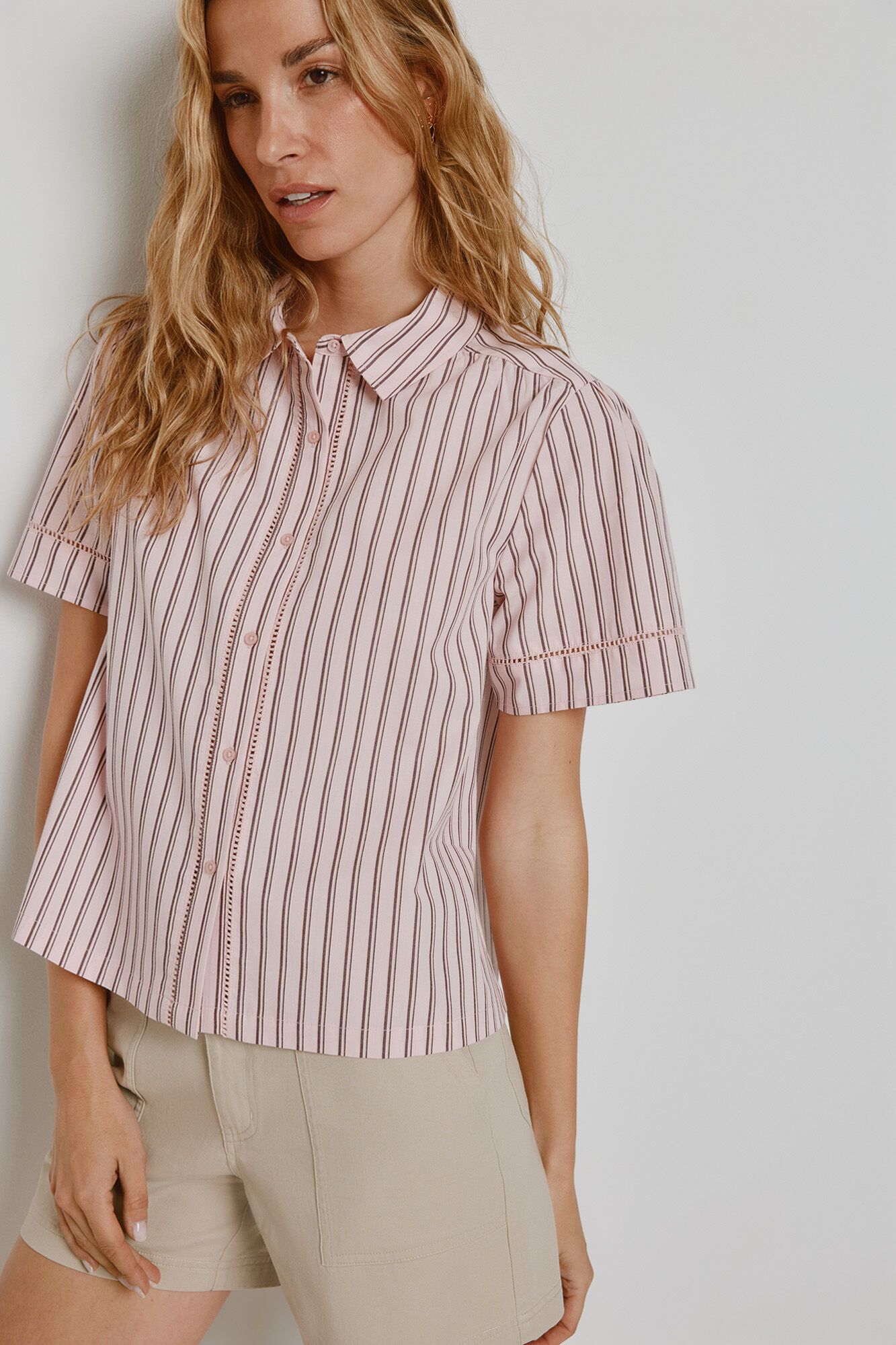Milano Blusa rayas manga corta