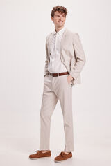 Milano Cal&ccedil;as de linho Estampado branco