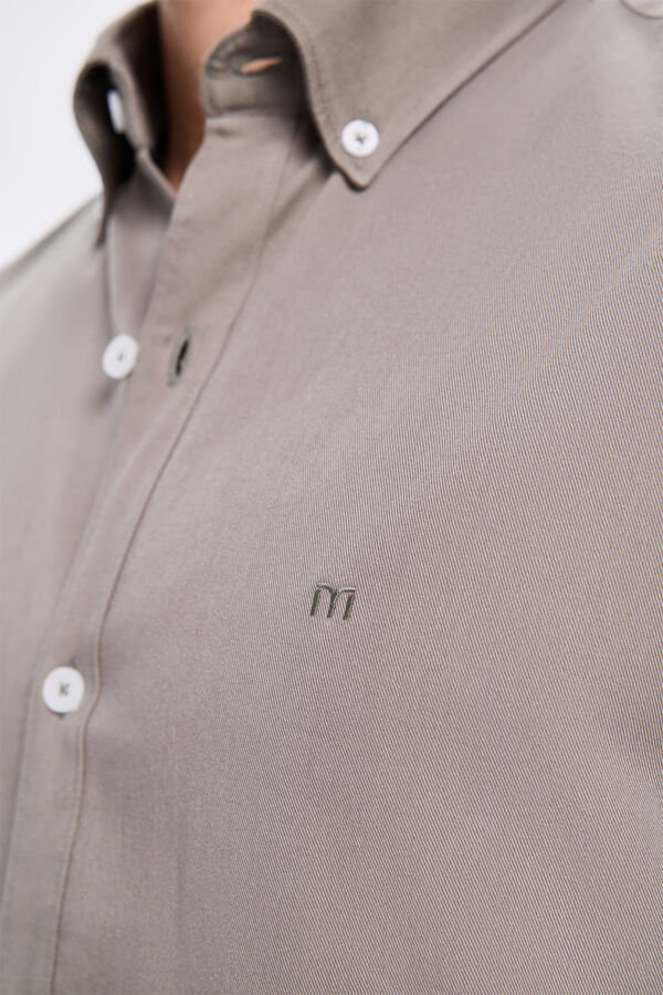 Milano Camisa Twill Lisa Cáqui médio