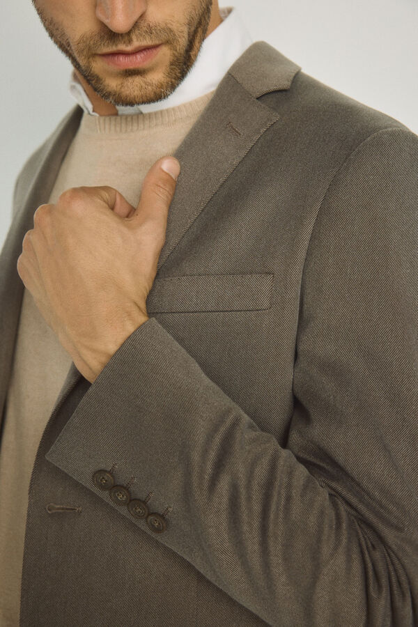 Milano Blazer de malha C&aacute;qui m&eacute;dio