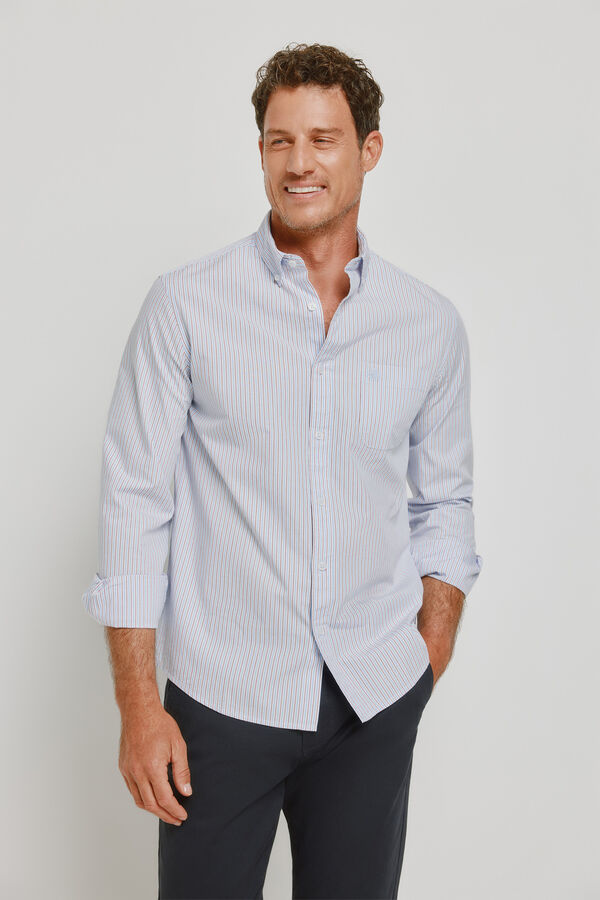 Springfield Camisa de riscas de manga comprida Azul