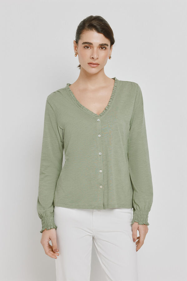 Milano T-shirt manga comprida C&aacute;qui