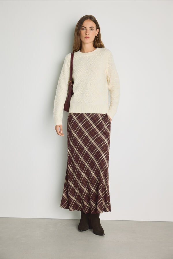 Milano Camisola gola redonda com estrutura Bege