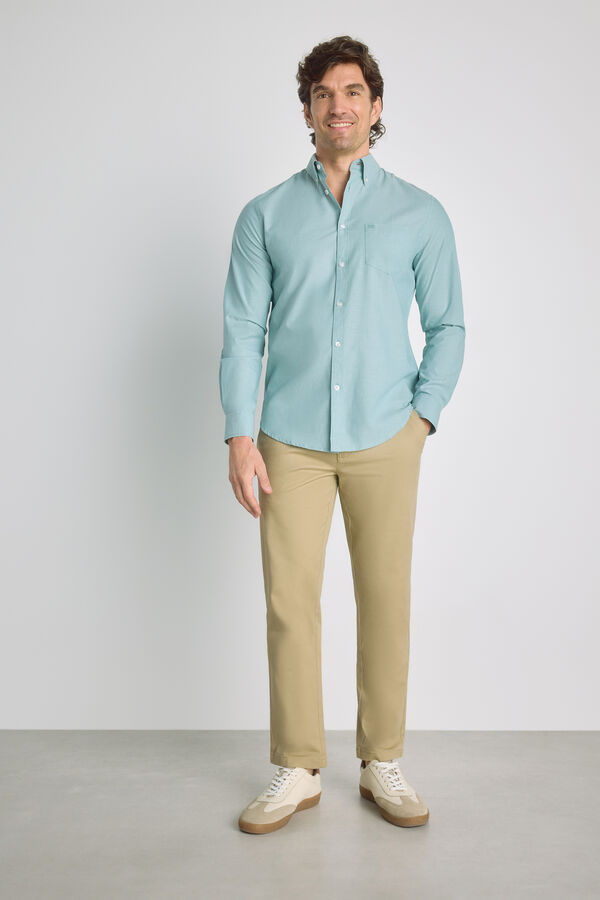 Milano Camisa lisa manga larga Azul