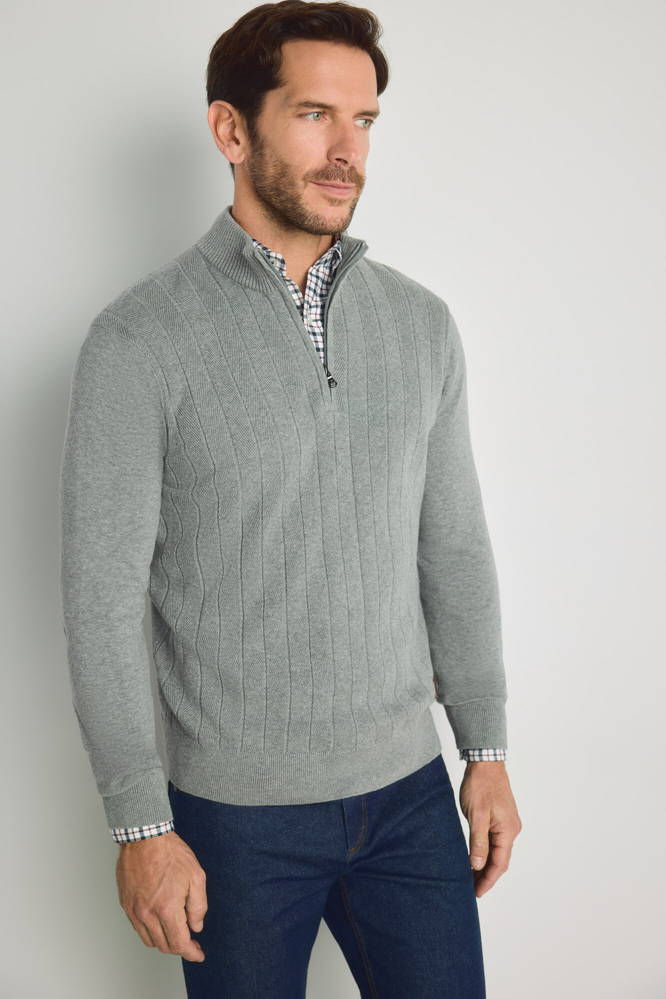 Pedro del Hierro Camisola gola semicisne com fecho-&eacute;clair