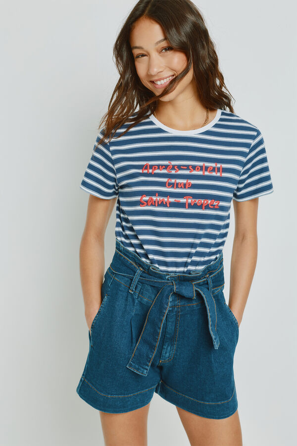 Milano Camiseta rayas manga corta Navy