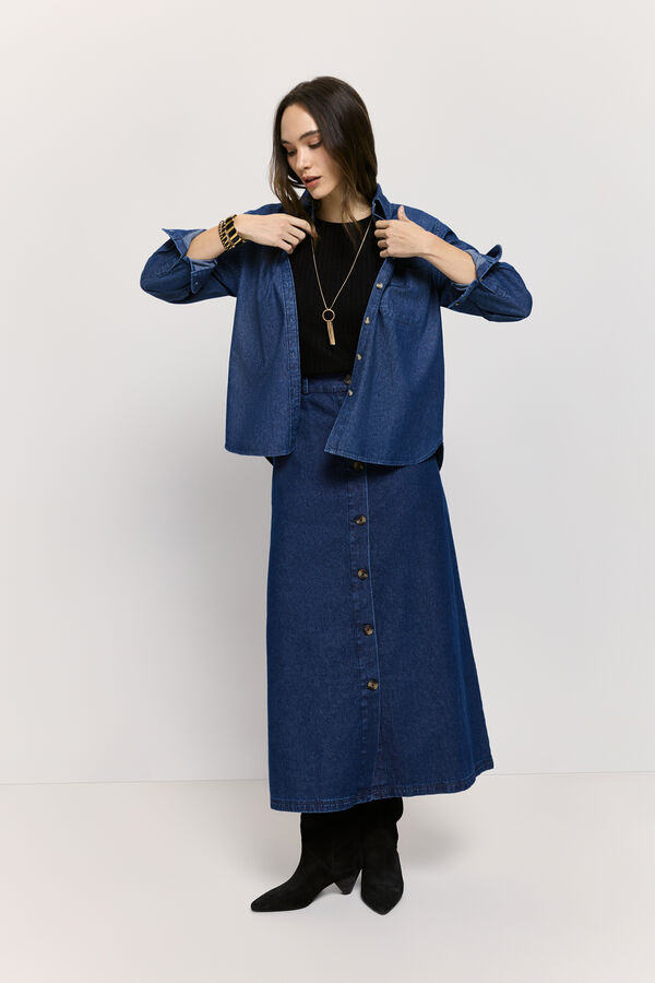 Milano Falda largo midi Azul