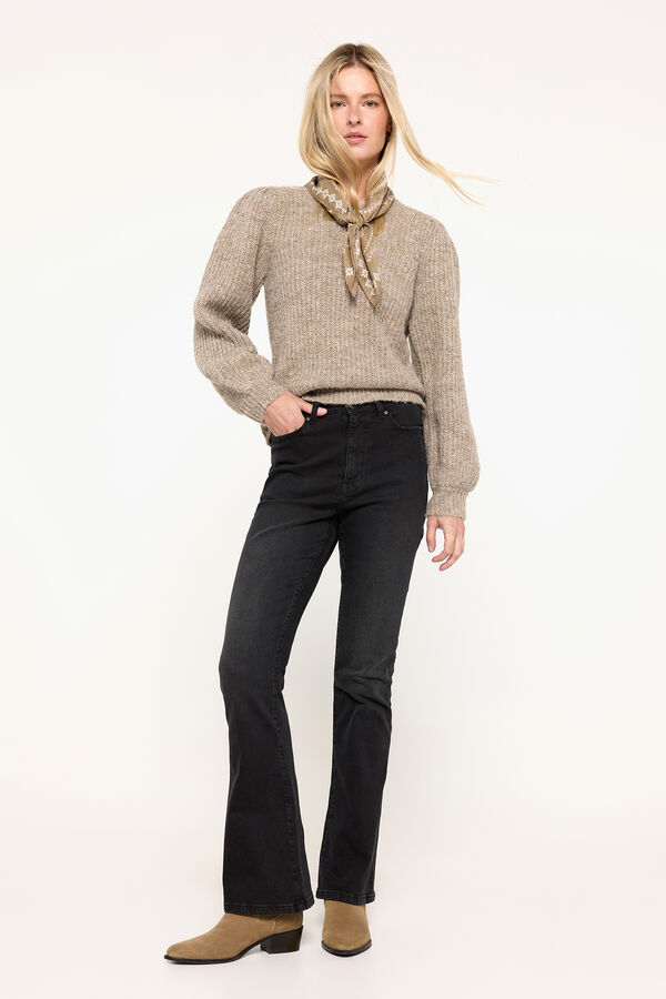 Milano Su&eacute;ter melange manga bufante Amarelo