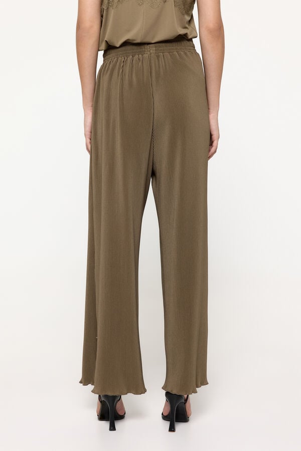 Milano Cal&ccedil;as Plissadas C&aacute;qui escuro