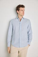 Pedro del Hierro Camisa rayas manga larga Azul Claro