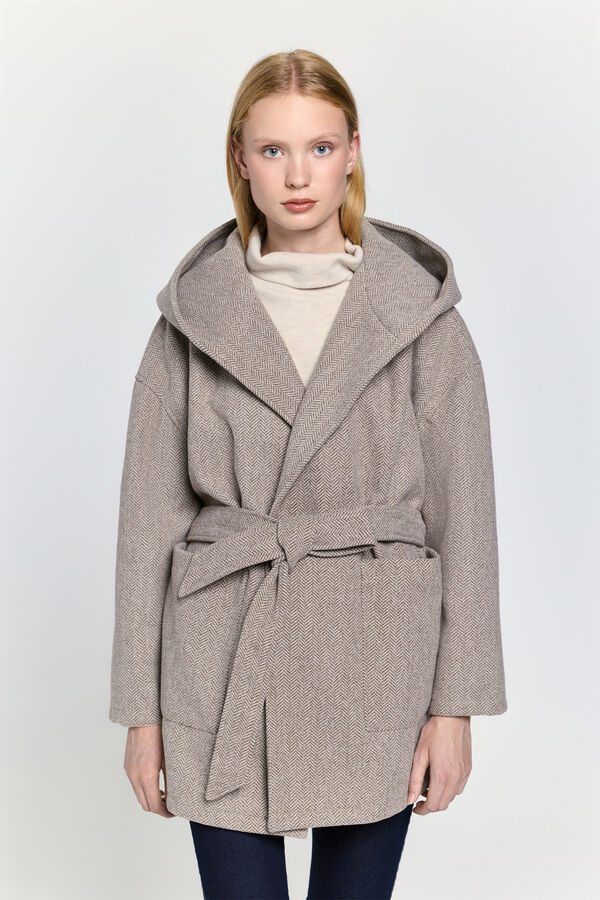 Milano Sobretudo de espiga Castanho