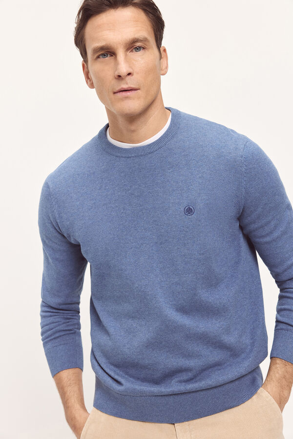 Springfield Camisola com gola box b&aacute;sica Azul