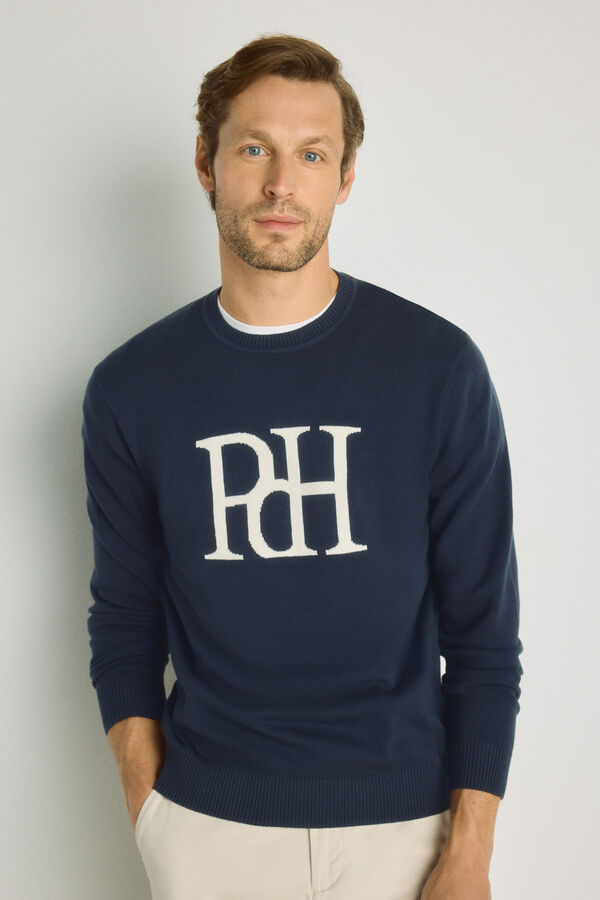 Pedro del Hierro Jersey cuello caja Navy