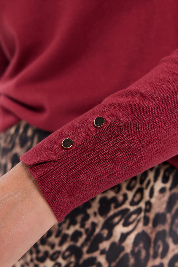 Milano Camisola básico de liso malha Bordeaux