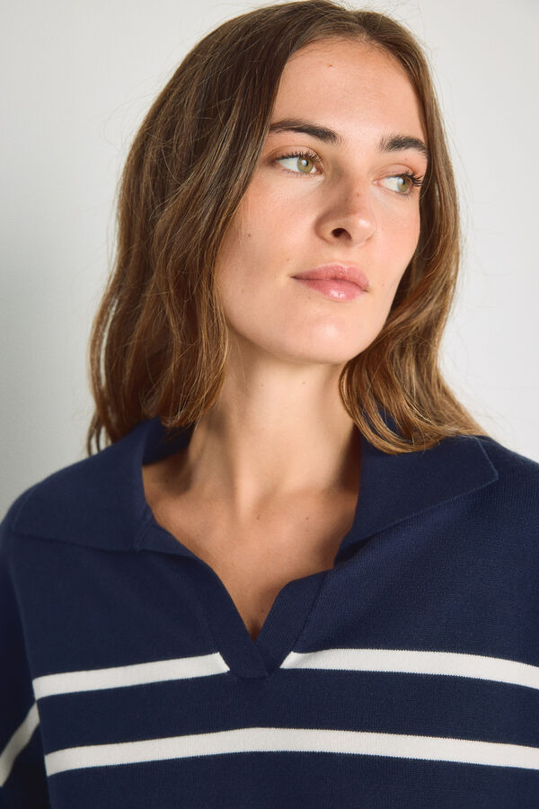 Milano Camisola gola polo Marinho