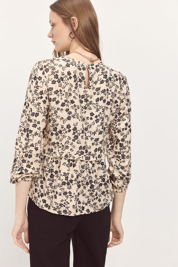 Milano Blusa com folhos Estampado branco